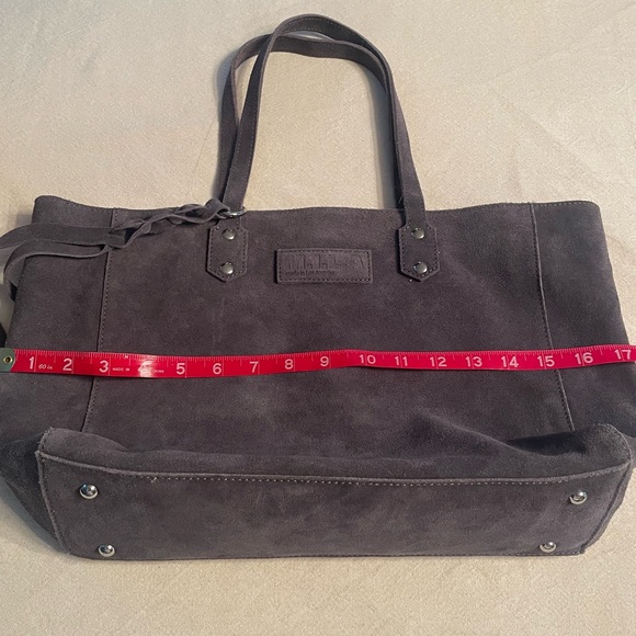 M.I.L.A (Made in Los Angeles) Luxury Tote Bag- Suede- Gray - Picture 12 of 13